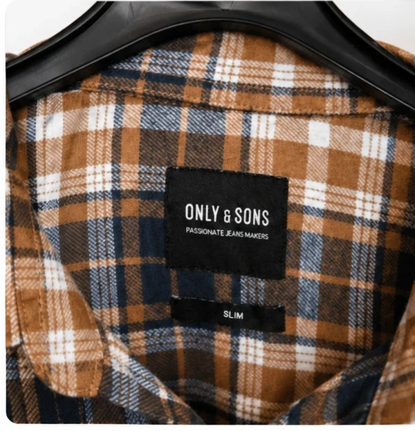 Only & Sons yellow and black and white plaid shirt – Slim fit – Size S – photo 2